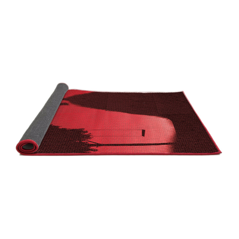 Tapis rouge en laine, Rond 7 pi