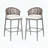 2-Pack Outdoor Metal Frame Barstools with PE Rattan Scallop Backrest, Water-Resistant Cushion, 30.25" Seat Height-1136153162