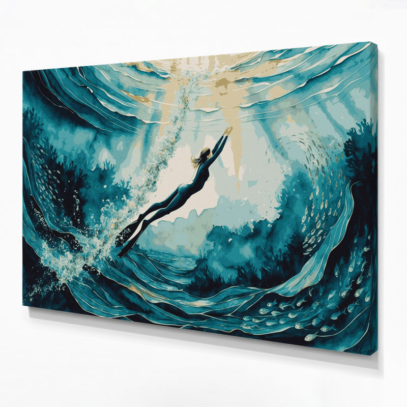 Art mural sur toile Sports Freediving, H 8 po x l 10 po