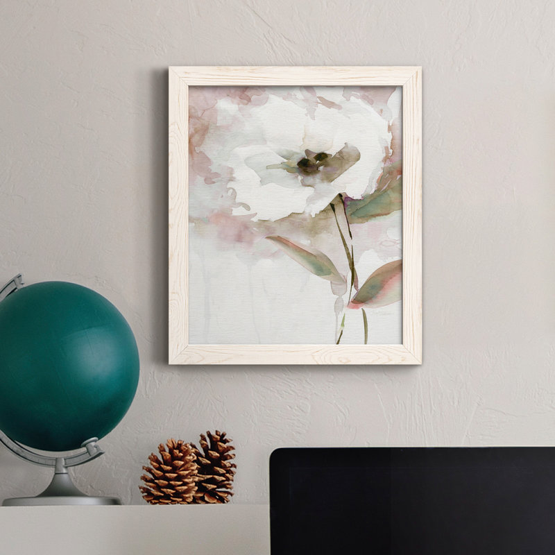 Summer Bloom II - Peinture sur toile encadrée, H 44 po x l 31 po x P 1 po, Blanc