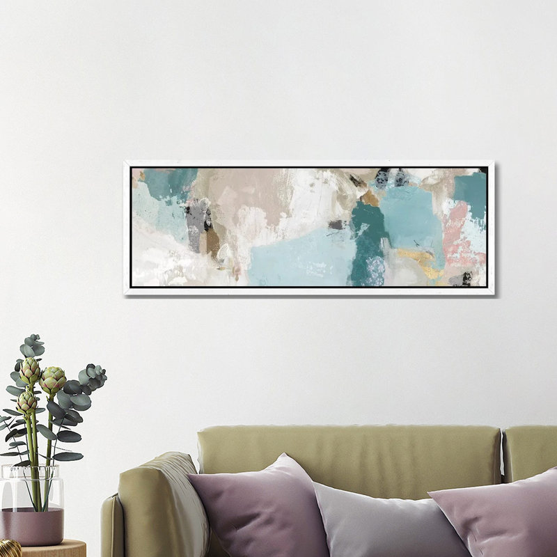 Abstract Dream II by Isabelle Z - Panoramic Painting on Canvas, White Framed, 121.92 cm H x 40.64 cm W
