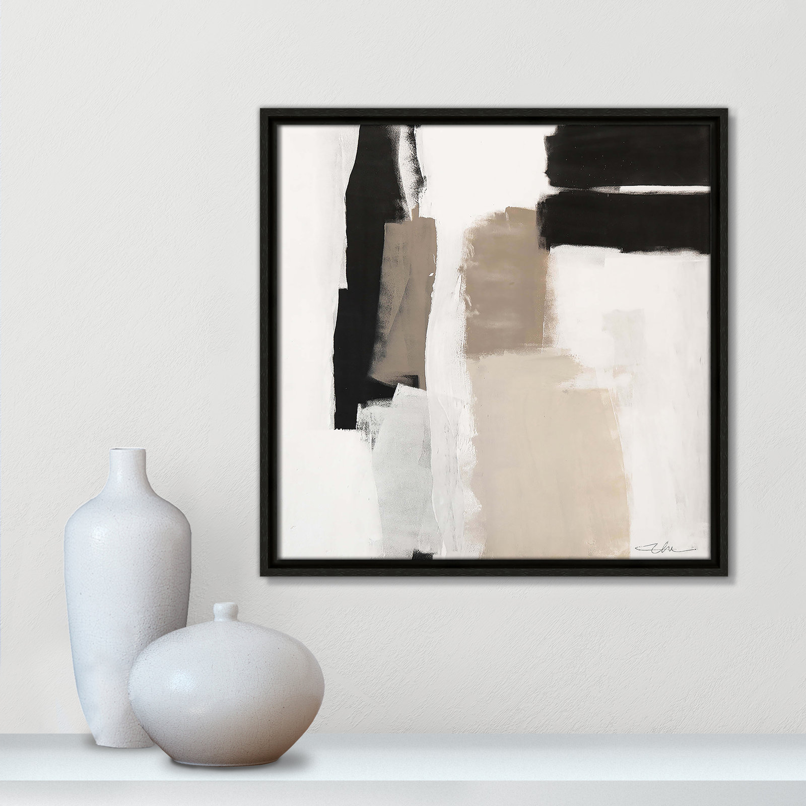 Earth Scapes II-A Print by Casa Fine Arts, 17.5" H x 17.5" W x 2" D, Espresso Floater Framed