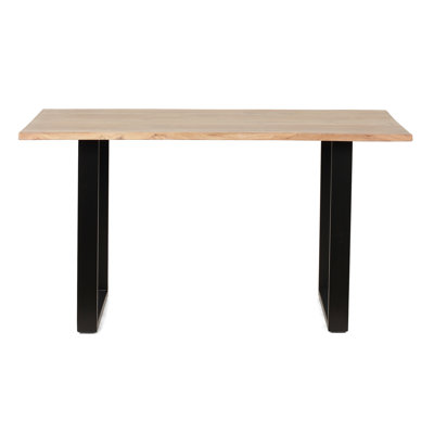 Élégante table industrielle moderne avec structure en bois et en fer, l 55 po x P 31 po H 30 po, l 53,41 po x P 31,8 po x H 29,32 po