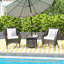 Square Metal Outdoor Side Table With Umbrella Hole , 55cm W 55cm D