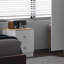 Grey Oak 2 Drawer Bedside Table-250964283