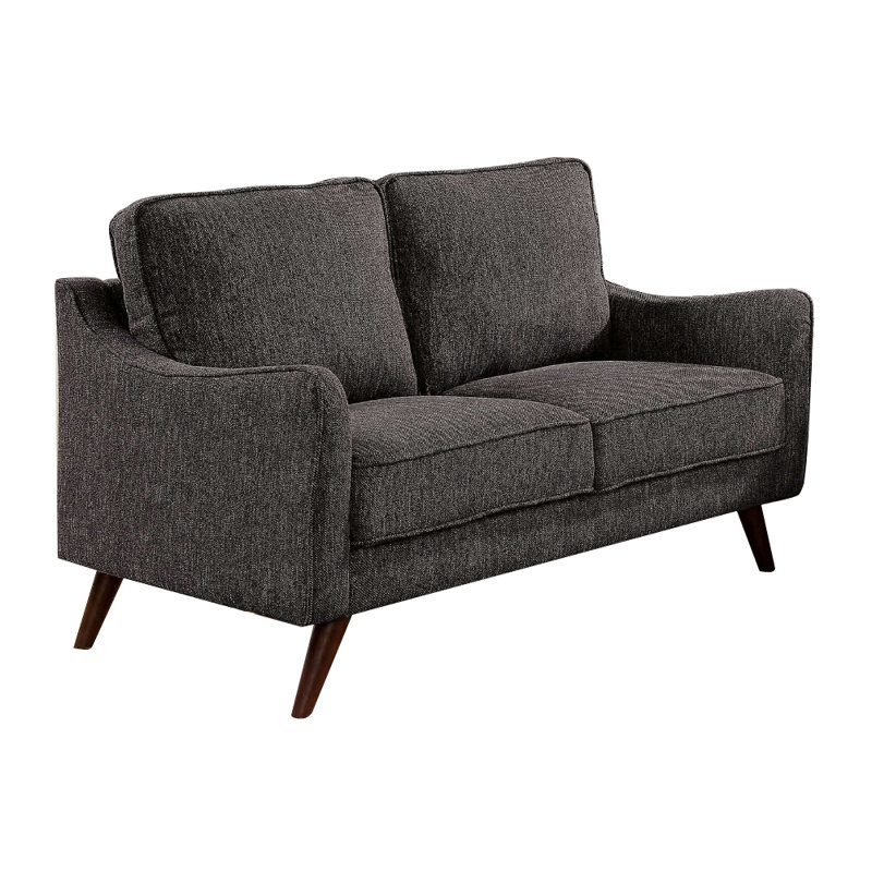 Causeuse Bilbania au fini gris foncé, Microfibre noire