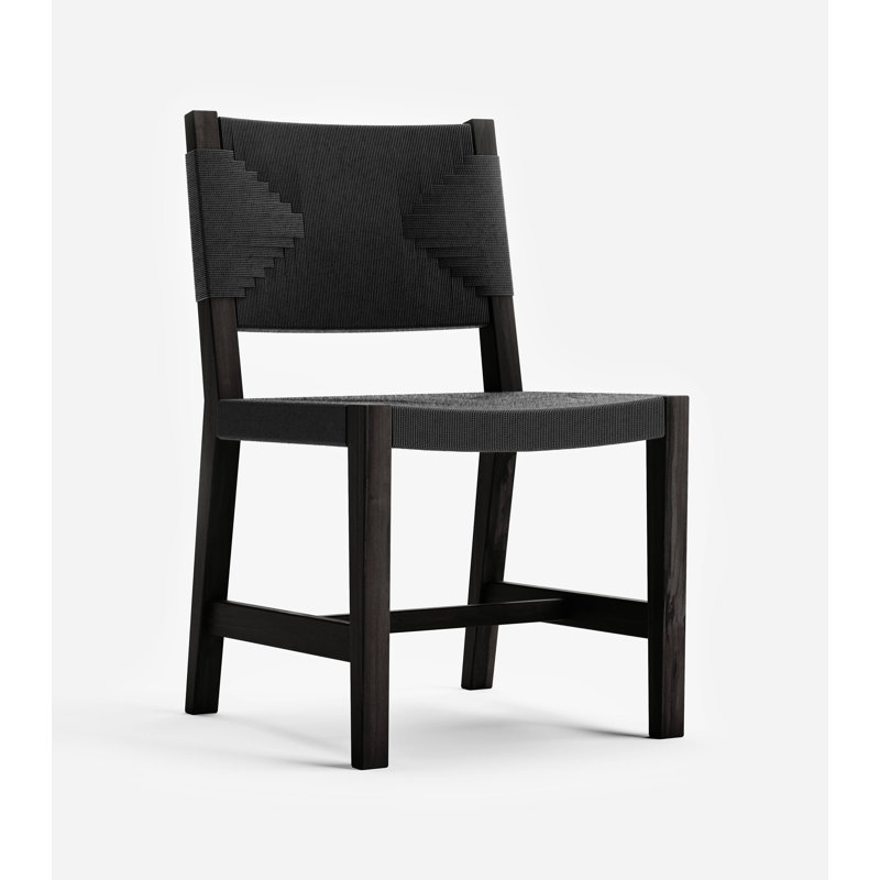 Monimbo Dining Chair, Charcoal/Black Cross Braided Cord, Black