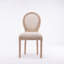 Ensemble de 2 chaises de salle à manger style français à structure ovale et dossier en bois massif, crème