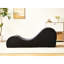 Chaise longue avec mousse haute, housse ergonomique amovible et lavable dans une chaise noire, noyau ergonomique en mousse stable,