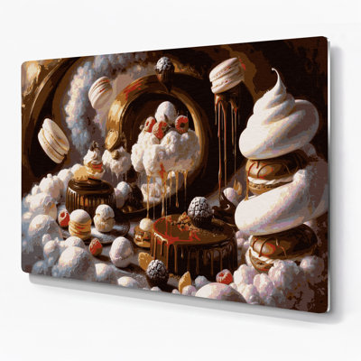 Desserts traditionnels, art mural noir en métal