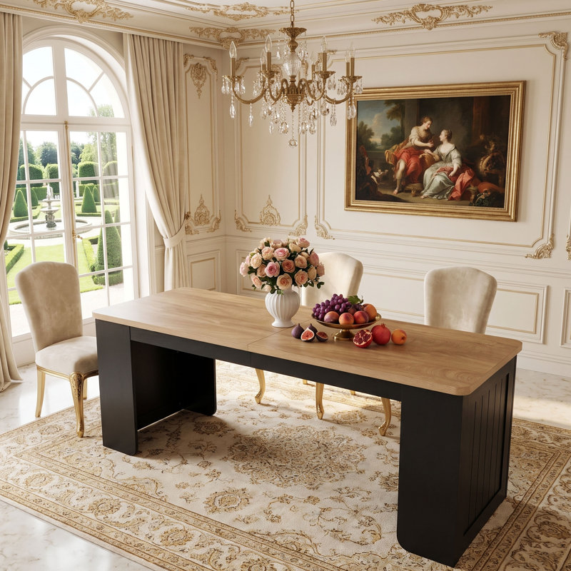 Bureau d'ordinateur bicolore de 78,74 pouces avec rangement