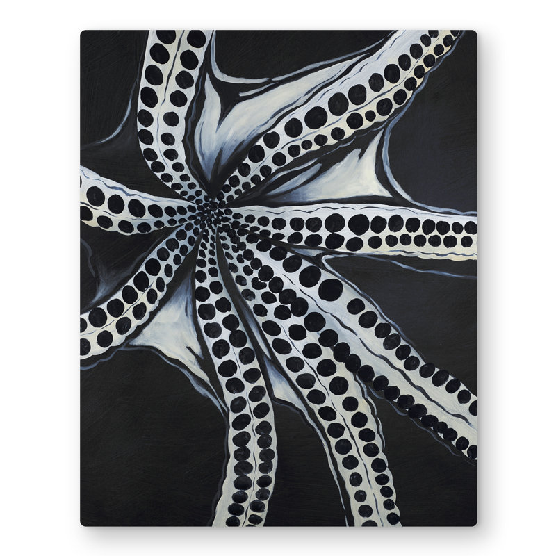 Large Octopus Tentacle Metal Print | Aquatic Bathroom Decor