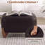 Repose-pieds en similicuir de 28,7 po de largeur avec pieds en bois massif-778693569
