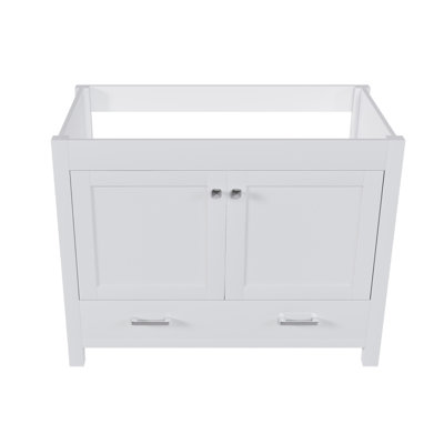 42'' Bathroom Vanity Without Sink ,Multi-Functional Bathroom Cabinet With Doors And Drawer, Solid Frame And MDF Board (Only Base)