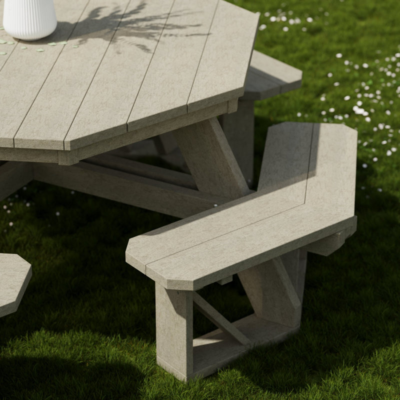 Table de pique-nique Heritage Octagon, Bois patiné