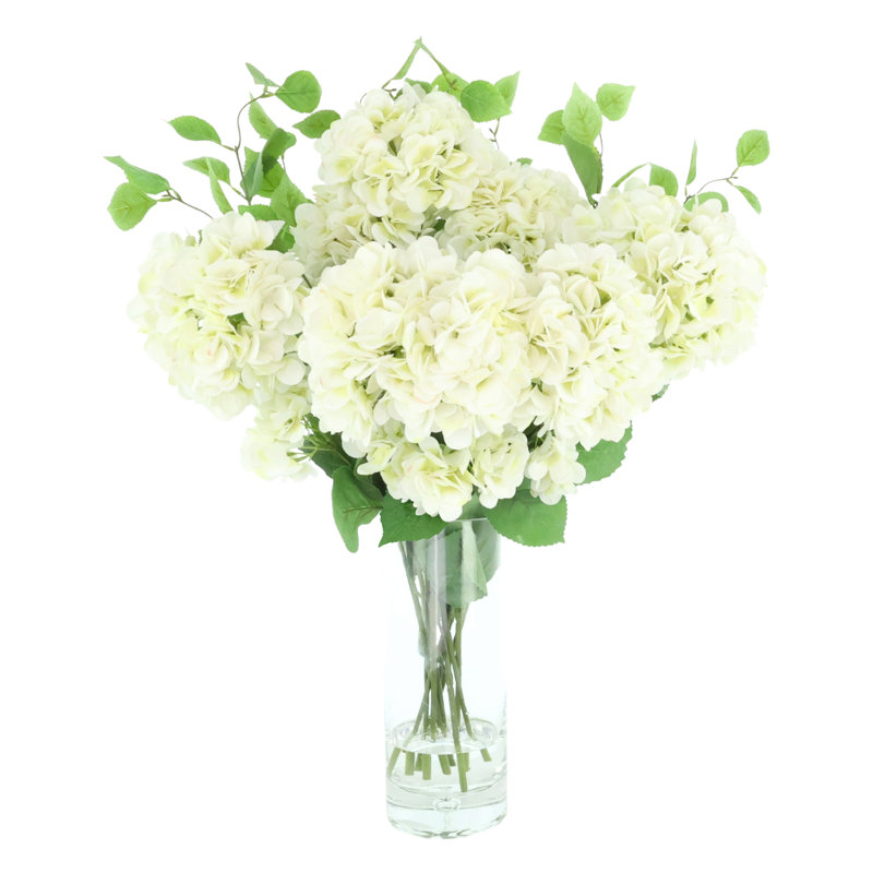 Hydrangea Arrangement in Glass Vase