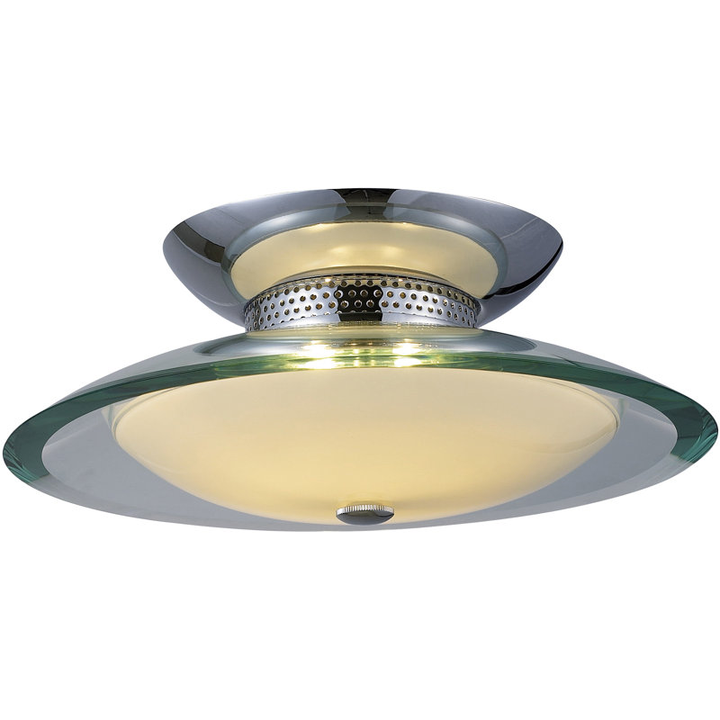 Curva Glass Semi Flush Mount, 5" H x 12" W