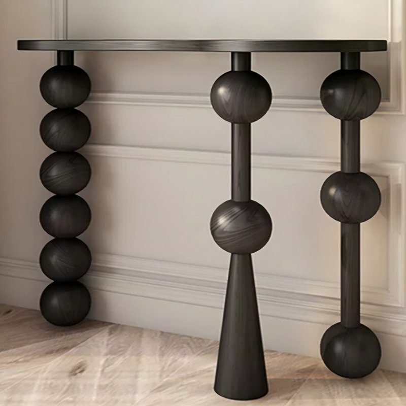 Console noire en bois massif, 47.24