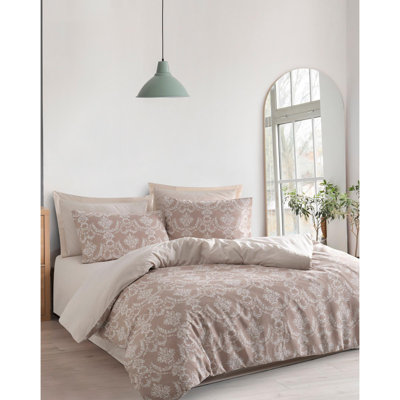 Ensemble de housse de couette de luxe double, 100% lavable à la machine, brun, 79 po x 79 po | 70% coton / 30% polyester | Comprend 2 taies d'oreiller (31 po x 31 po), une fermeture à boutons pour la courtepointe, une fermeture à enveloppe pour les oreillers, douce et durable