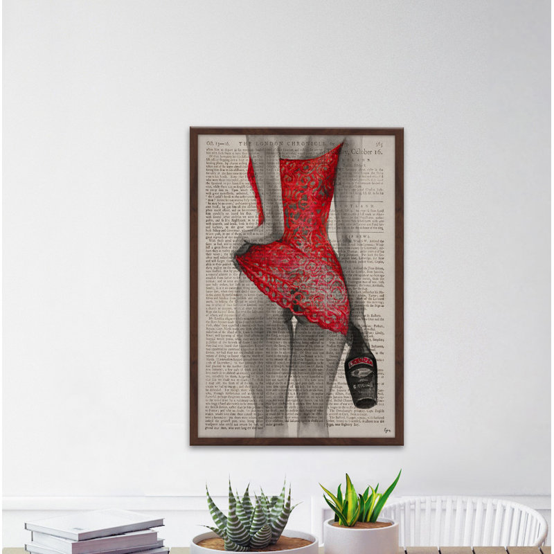 «Follow The Red Dress», reproduction encadrée, H 24 po x l 16 po x P 1,5 po
