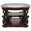 Table basse à plateau en verre Merlot avec 2 tablettes
