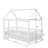 Floor Wooden Bed With House Roof Frame, Fence Guardrails-1904649021-1904649020