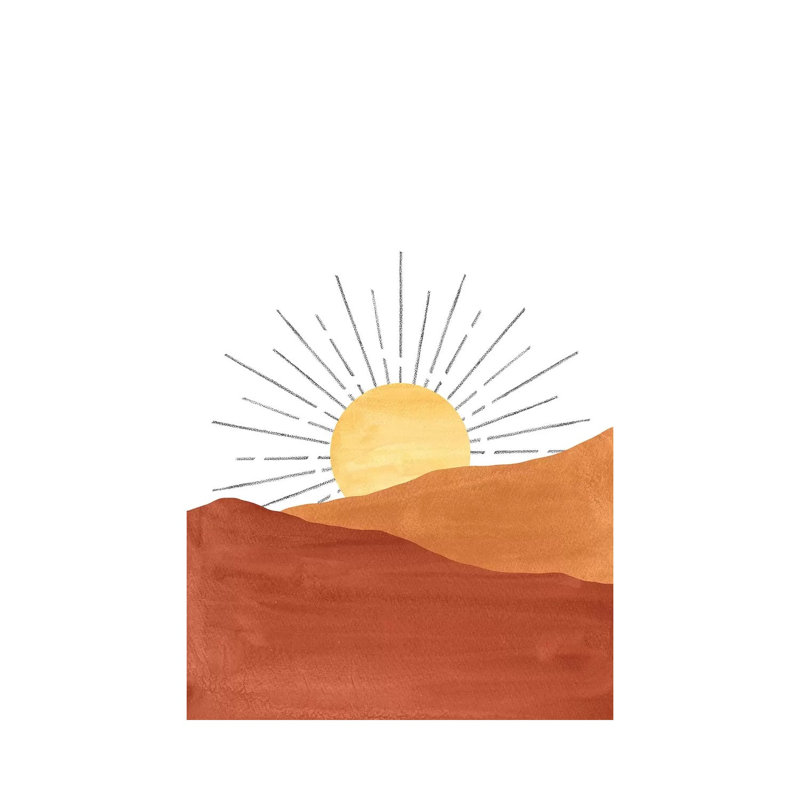 Abstract Sunset In The Desert by Whales Way - Wrapped Canvas Gallery-Wrapped Canvas Giclée, 20.32 cm H x 30.48 cm W