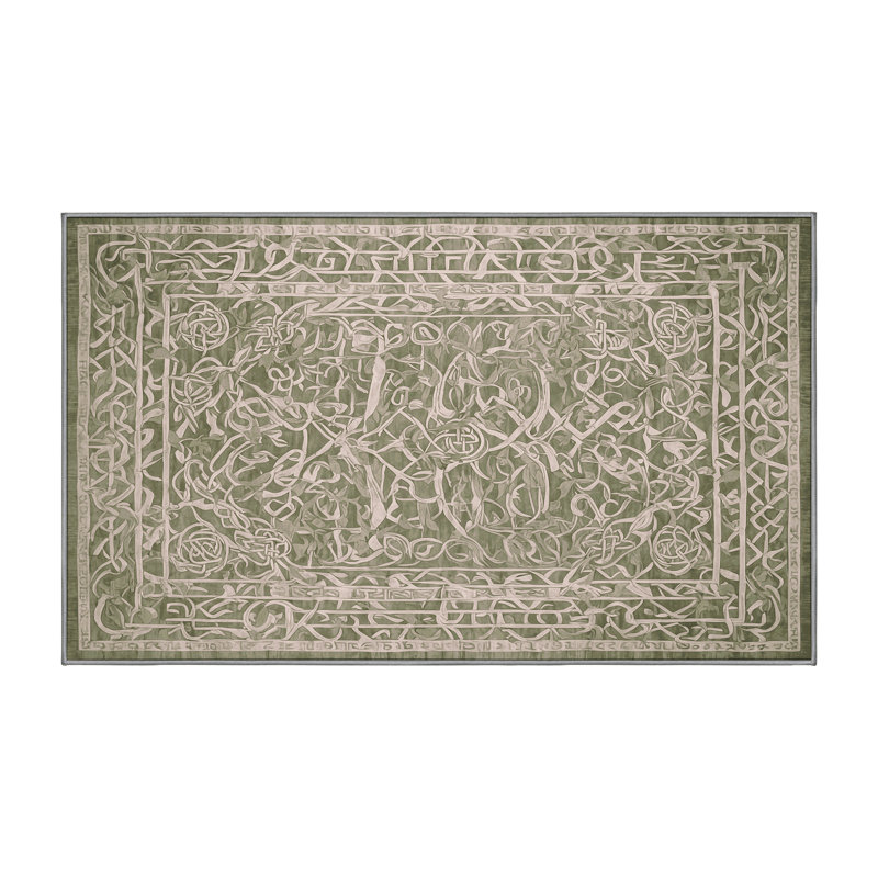 Machine Washable Brown Area Rug, Rectangle 7' x 9'