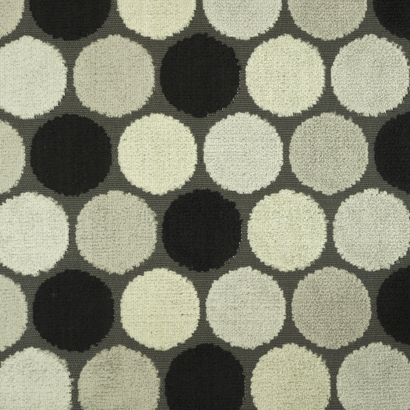 Buddha - Polka Dot Pattern Cut Velvet Upholstery Fabric By The Yard, Zinc