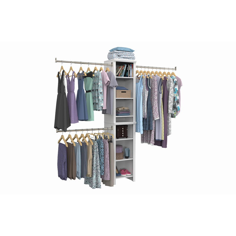 Ensemble de tour de garde-robe en bois blanc Impressions, H 82,46 po x l 112,97 po x P 14,57 po