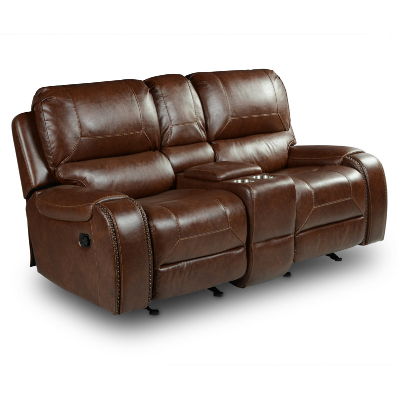 Wakita 78'' Faux Leather Reclining Loveseat, Brown