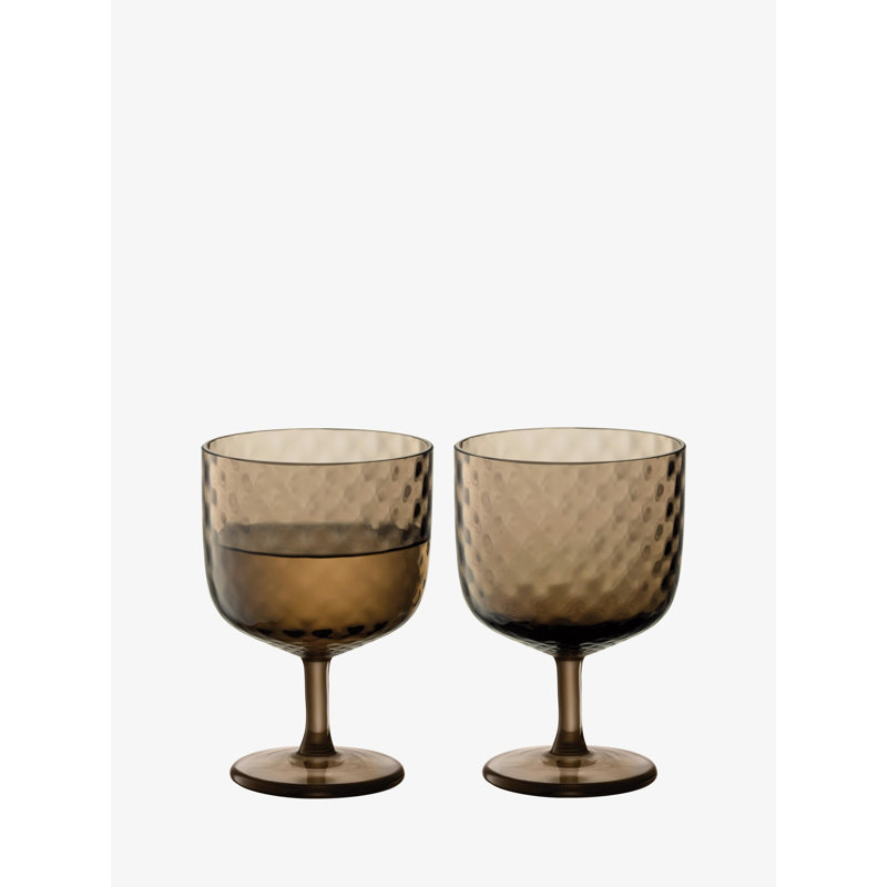 Dapple Handmade Hammered Glass Red Wine Glass, Earth Brown