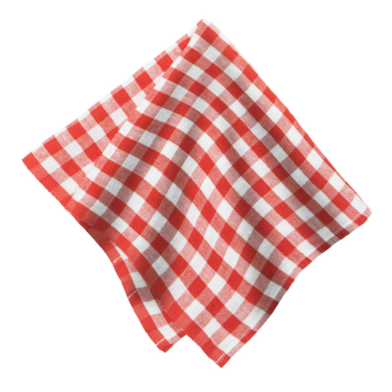 Alessandro Linen Square Napkins, Tomato