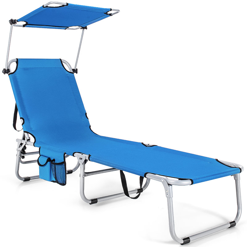 Chaise longue inclinable et pliable Omari, clair