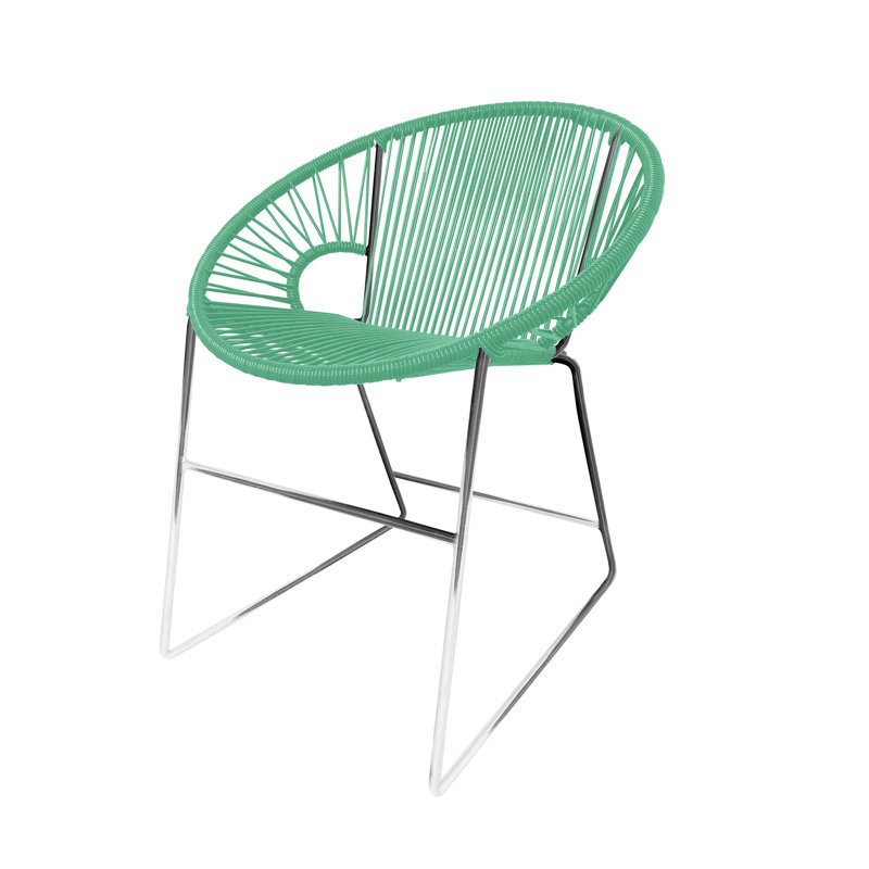 Chaise de patio Puerto, Menthe / chrome