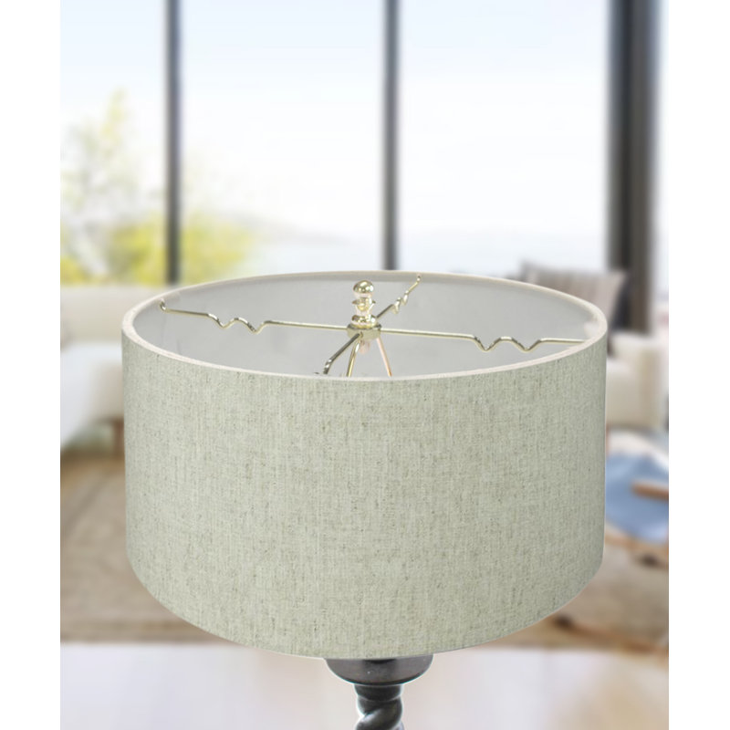 16x16x9 Textured Oatmeal Hardback Drum Lampshade