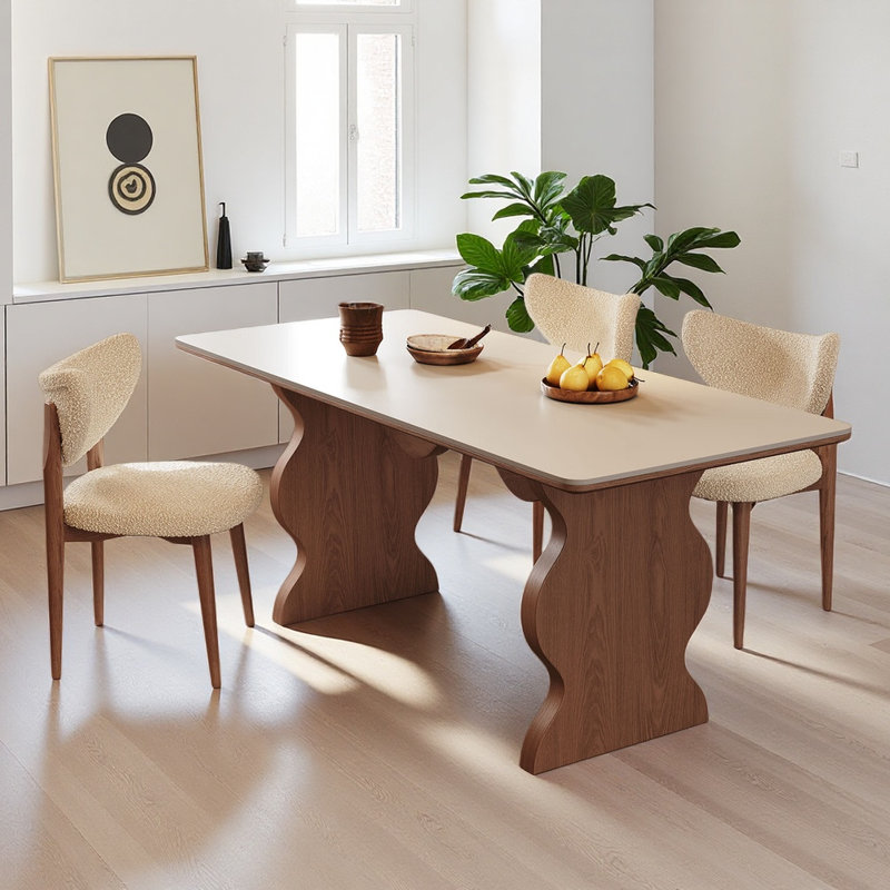 Simple and Creative Rectangular Dining Table, White