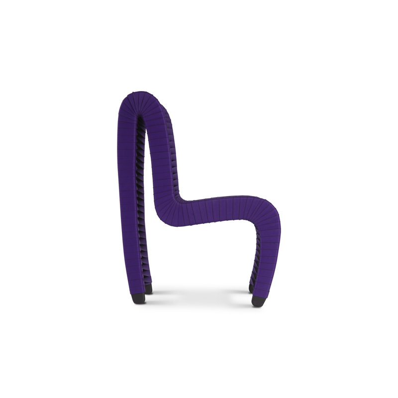 Seat Belt Cotton Upholstered Side Chair, Purple