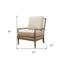 Chaise avec accoudoirs perlée Gracie Mills Ivory