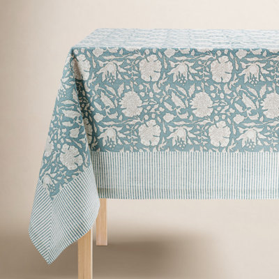 over&back Hand-Blocked 108" Tablecloth