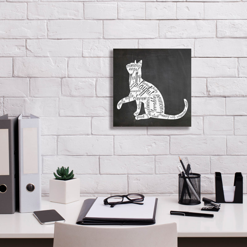 'Cat' by Erin Clark Canvas Wall Art, 12" H x 12" W x 0.75" D