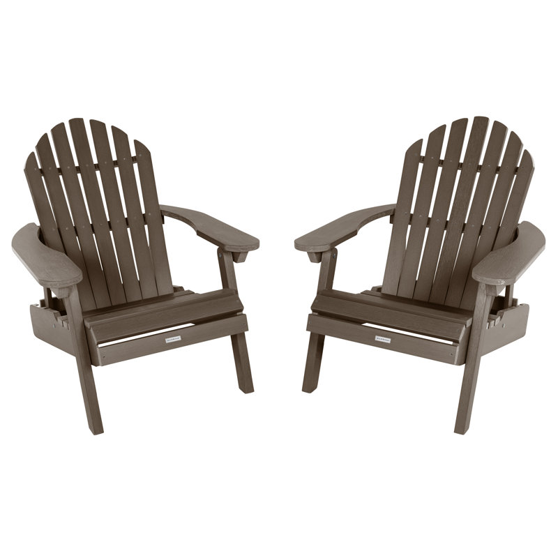 Anette Outdoor Adirondack Set, Weathered Acorn