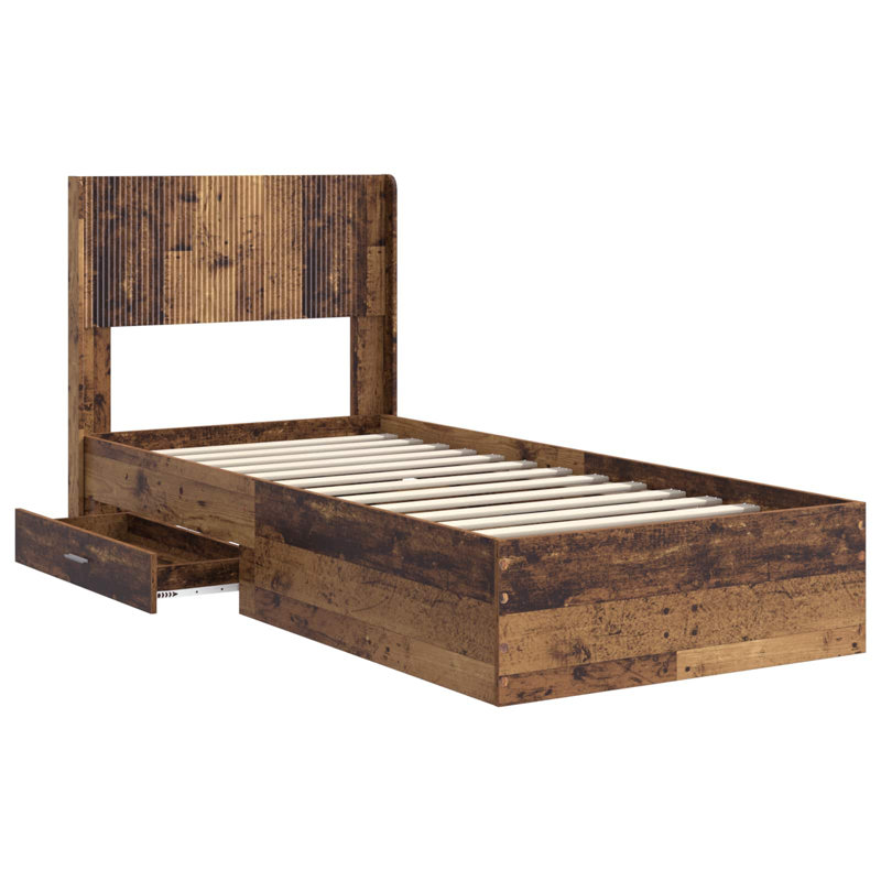 Bed Frame, Single (3'), Old Wood
