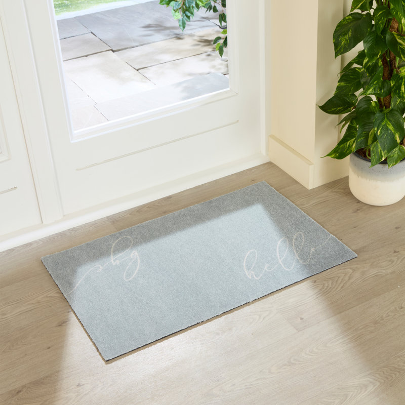 Hello Bye Non-Slip Door Mat, 50cm W x 80cm L