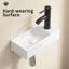 Lavabo mural à petite vasque rectangulaire en céramique avec lavabo à gauche, sans robinet ni bonde