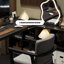 Bureau en L noir avec armoire de rangement en bois massif-1343118595