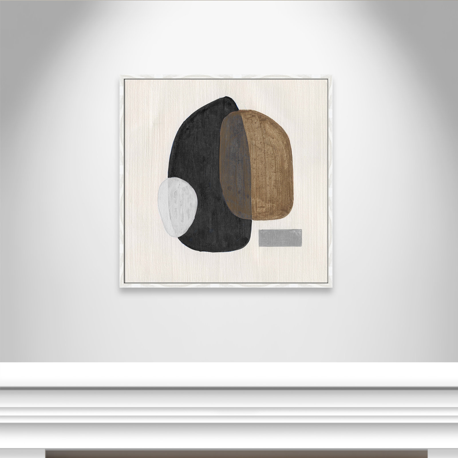 Inola Neutral Stones III Wall Art, 32" H x 32" W, White