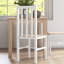 4 chaises de salle à manger, dossier à lattes blanches - pin, capacité de poids de 264 lb, polyvalente pour de multiples occasions, assise peu encombrante en bois de pin sans accoudoirs, espace de vie idéal