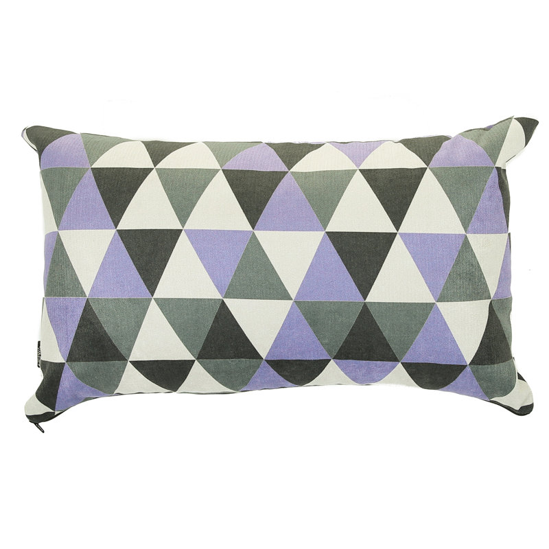 Migrati Geometric Rectangular Throw Cushion, Purple