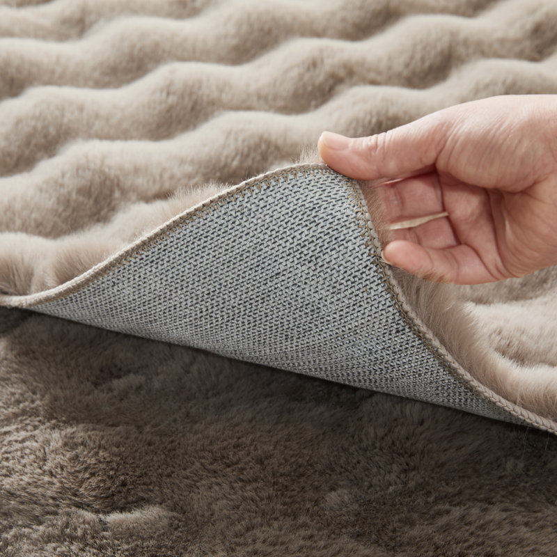 Bubble Design Luxury Area Rugs Soft Decorative Plush Rug for Living Room Bedroom , Mocha, Rectangle 120 x 170 cm
